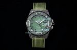 JH Factory Rolex All Carbon GMT Master II Watch ​Green Dial Green Textile Strap